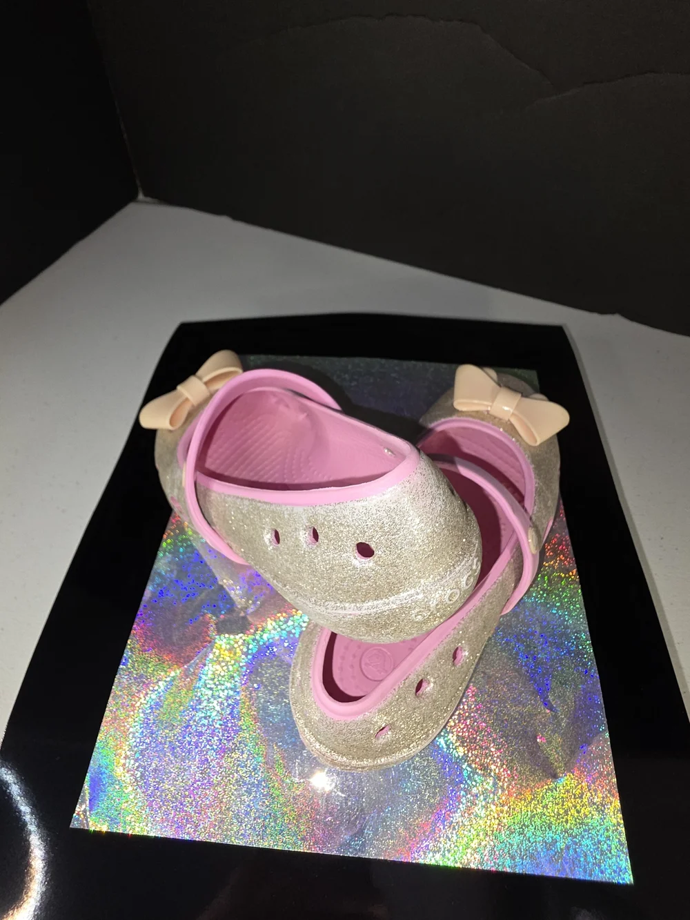 CROCS sparkling silver